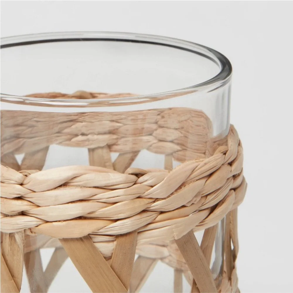 THRESHOLD NWT woven and glass toothbrush holder